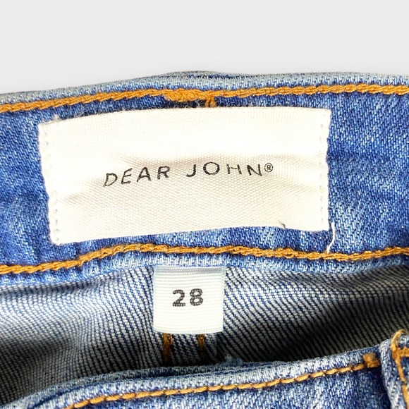 Dear John Womens Jeans 28 Blair’s Straight Distressed Cropped Cuffed Denim - Picture 6 of 12